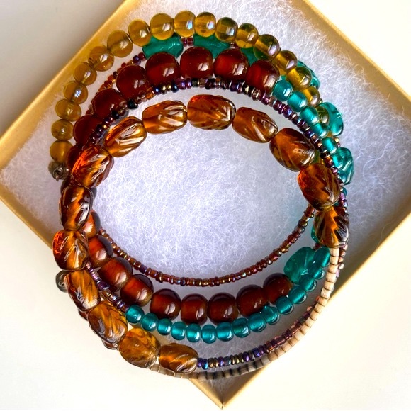 Boho Hippie Beaded Stretchy Wrap Bracelet - Picture 2 of 4
